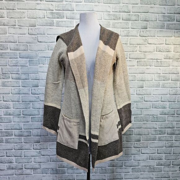 Anthropologie Angel of the North Womens‎ M Lambswool Open Front Cardigan Sweater - Picture 1 of 10